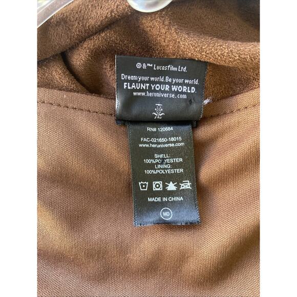 Star Wars Her Universe Han Solo Brown Embroidered Suede Zipper Dress Costume Med - Picture 11 of 11